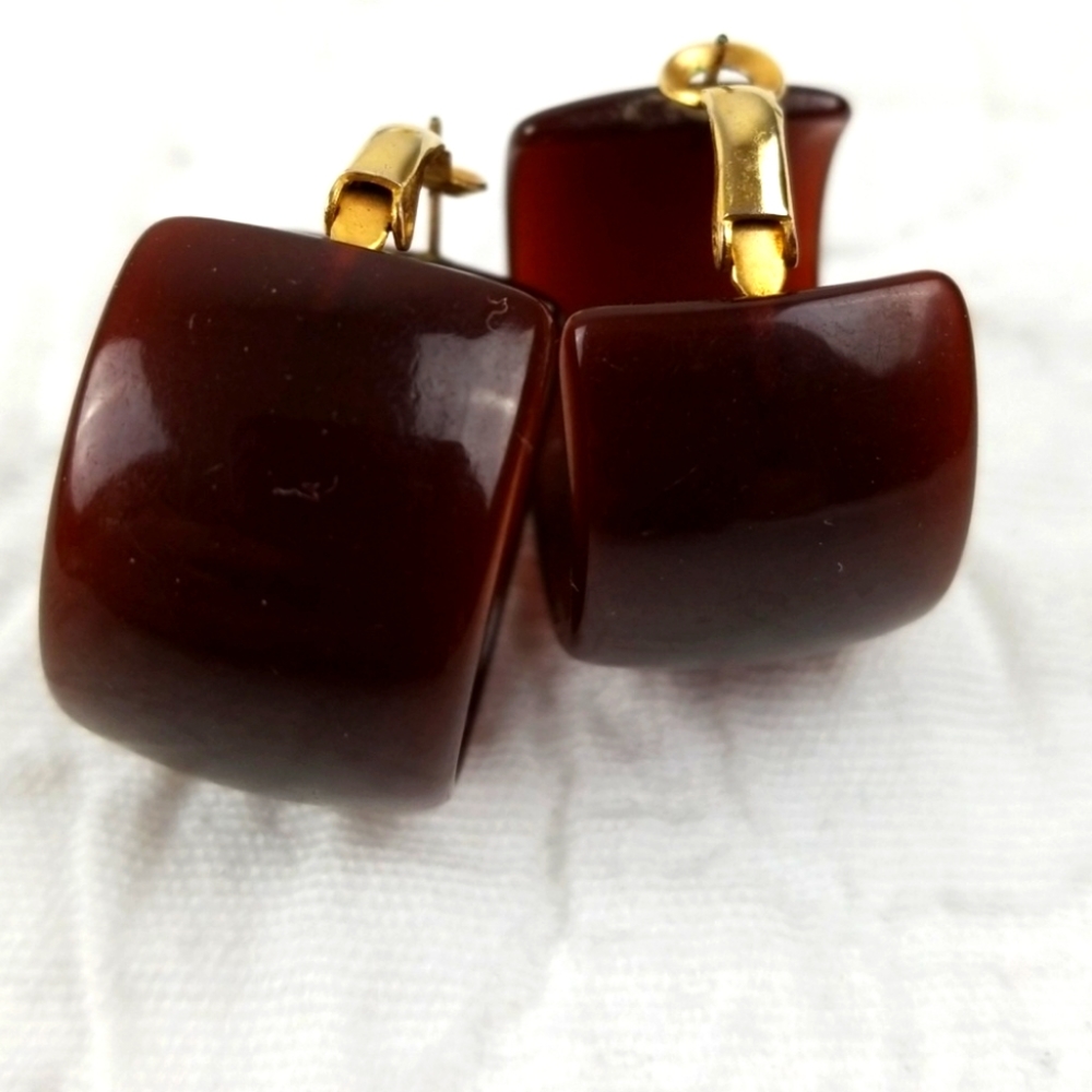 Vintage "ACRYLIC'"  Pierced Earrings